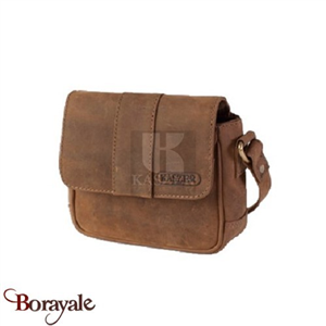 Sac bandoulière Kaszer collection Wyoming en cuir de vachette pleine fleur brut