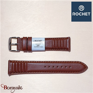 Bracelet de montre Rochet , Michigan de couleur : marron, 20 mm