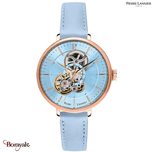 Montre PIERRE LANNIER Collection MELODIE doré rose cuir automatique Femme