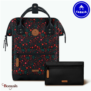 Sac à dos medium Cabaïa Adventurer Rovaviemi en Polyester recyclé Tressé imprimé