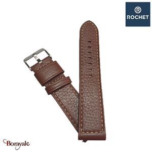 Bracelet de montre Rochet , Ontario de couleur : cognac, 20 mm