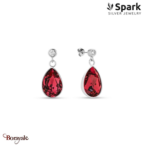 Boucles d'oreilles SPARK Silver Jewelry : Barocco - Rouge