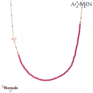 Collier Collection : Couture , Argent Rose Amen Bijoux CLCOCRRR3