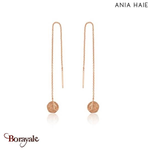 Boucles d'oreilles Ania Haie Coins argent 925° plaqué or rose14 carats E009-02R