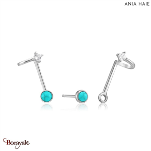 Turning Tide, Bague oreilles Argent plaqué rhodium  ANIA-HAIE E027-03H