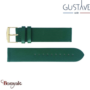 Bracelet de montre GUSTAVE & cie Cuir Vert Doré