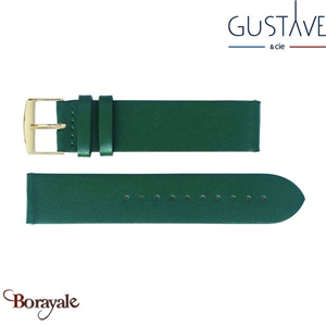 Bracelet Gustave & Cie Cuir Vert Doré   GUBRAORCVE