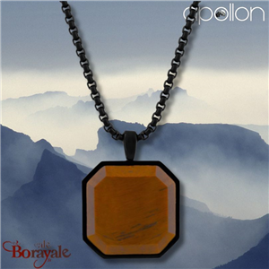 Collier Œil de tigre Noir Apollon homme