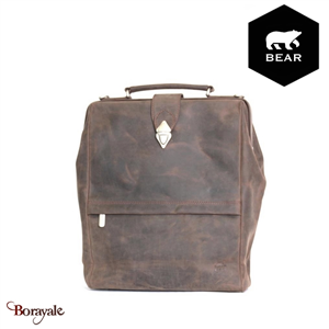 Sac à dos Bear Design en Cuir de vachette brut