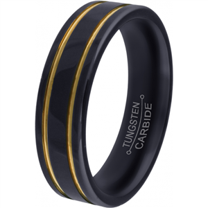 Bague Tungstène Noir Apollon homme