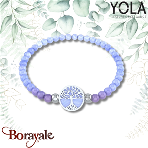 Bracelet Calcédoine bleu Collection Arbre de vie YOLA NATURE