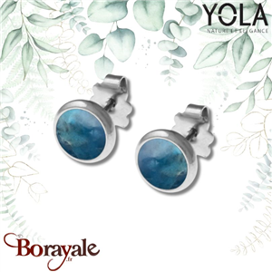 Boucles d'oreilles Apatite, Collection: Cabochon YOLA