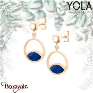 Boucles d'oreilles Lapis Lazuli Acier Yola Nature femme