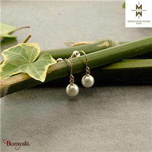 Boucles d'oreilles en acier doré Merveilles du monde