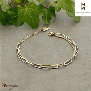 Bracelet en Acier doré Merveilles du monde