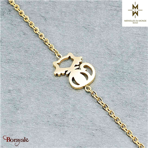 Bracelet en Acier doré Merveilles du monde