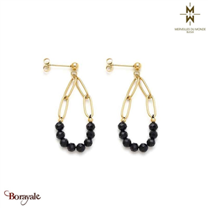 Boucles d'oreilles en Acier doré  Merveilles du monde