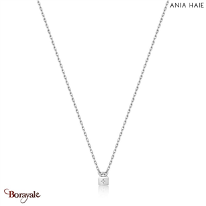 Collier Ania Haie Under Lock & Key argent 925° plaqué rhodium de haute qualité N