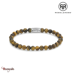 Bracelet Rebel & Rose 6 mm Œil de tigre, Œil de taureau et Œil de faucon