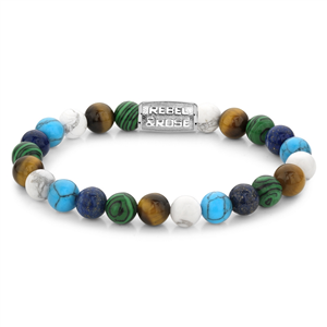 Bracelet Rebel & Rose Plus de couleurs que la plupart - 8 mm M, Homme RR-80090-S