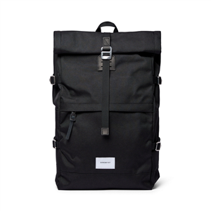 Sac à dos SANDQVIST Série Urban Outdoor, Bernt Noir avec cuir noir