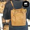 Sac à dos Bear Design en Cuir de vachette lavé Tabac Collection : Lavato