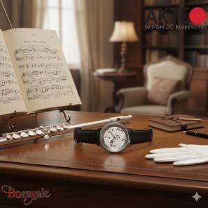 Montre AKTEO Art - Musique Flute 38 mm argent ronde AMu18