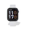 Montre TEKDAY pavé connectée unisexe boîtier noir, silicone gris clair 656556