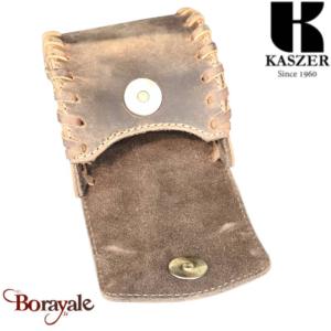 Poche ceinture Kaszer Oregon en cuir de vachette pleine fleur marron naturel