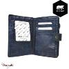 Portefeuille Bear Design en Cuir de vachette lavé Bleu pétrole Collection : Lava
