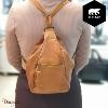 Sac à dos Bear Design en Cuir de vachette lavé Tabac Collection : Lavato