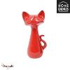 Chat assis 29 cm Home Edelweiss collection : Felix Rouge nacré