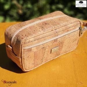 Trousse de toilette 25 cm en liège , série: basic, Montado naturel foncé