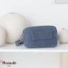 Pochette kaszer collection Wyoming Blue en Cuir de vachette bleu jeans 20650-B6