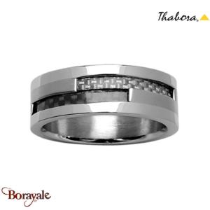 Bague Thabora homme acier et carbone T62 - réf. T160967-62