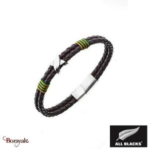 Bracelet Acier et cuir All Blacks AB-682218