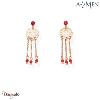Boucles d'oreilles Amen Bijoux Porte Bonheur Argent 925° rhodié rose de haute qu