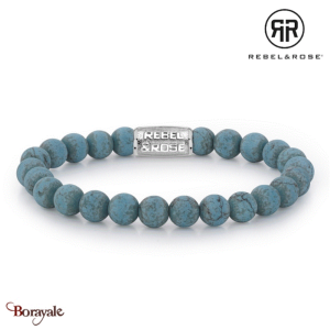 Bracelet Rebel & Rose Délice Turquoise Mat - 8mm L, Homme RR-80043-S-L