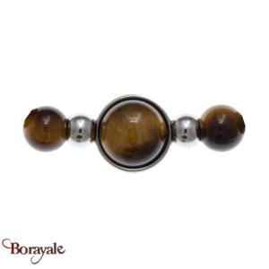 Collection Perles Bracelet YOLA perles et acier Œil de tigre IG-326