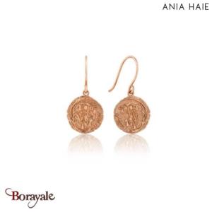 Coins, Boucles d'oreilles Argent plaqué Or rose 14 carats ANIA-HAIE E009-05R