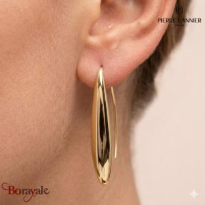 Boucles d'oreilles ENTASIS Pierre Lannier BJ20A2201 acier poli de couleur or