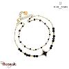 Bracelet ASTORIA Pierre Lannier BJ29A1231 Acier / Perles de couleur doré et noir