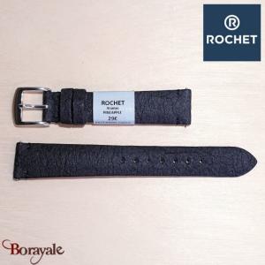 Bracelet de montre Rochet , Pineapple de couleur : noir, 16 mm