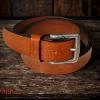 Ceinture Kaszer Indiana en cuir de buffle pleine fleur cognac