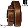 Ceinture Kaszer Indiana en cuir de buffle pleine fleur marron moyen