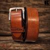 Ceinture KASZER collection Indiana cognac bord noir 578304-C4