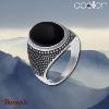 Chevalière Apollon acier et onyx Homme  IH-114-58