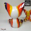 Chat Assis 20 cm Home Edelweiss collection : Gaston Blanc, jaune et orange