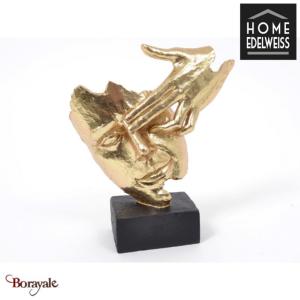 Buste sur socle: Visage Main/Pied doré 23 cm Home Edelweiss collection : Avery