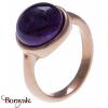 Bague Yola Nature Cabochon Améthyste Acier plaqué IP rose IG-120-56